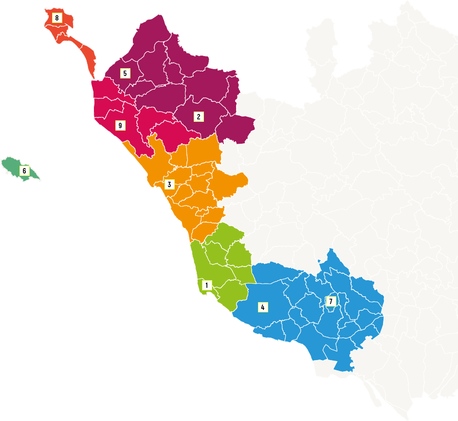 Carte avec les antennes mission locale
