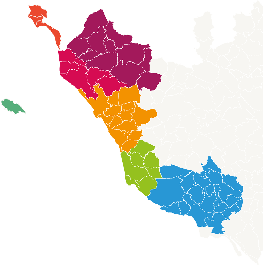 Carte avec les antennes mission locale